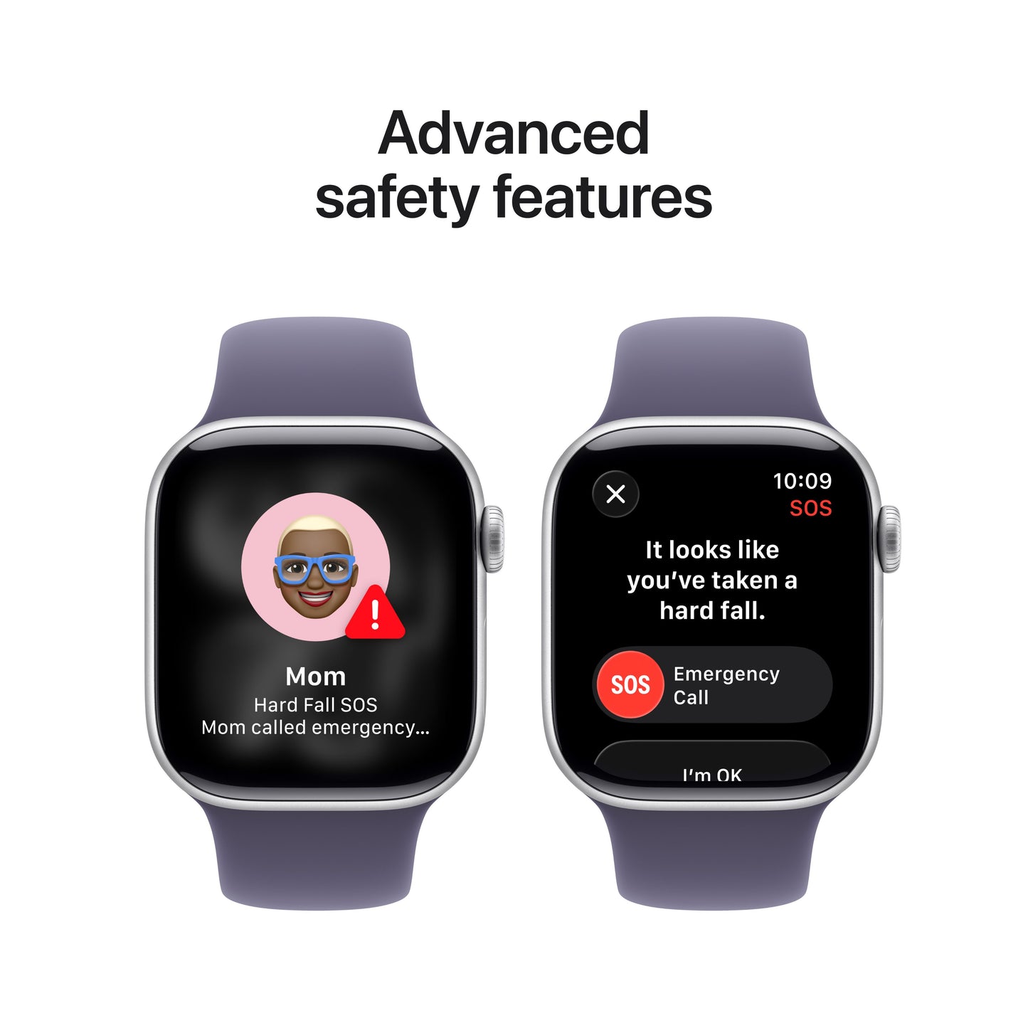 Apple Watch Series 11 GPS + Cellular 42mm Silver Aluminium Case with Purple Fog Sport Band - M/L