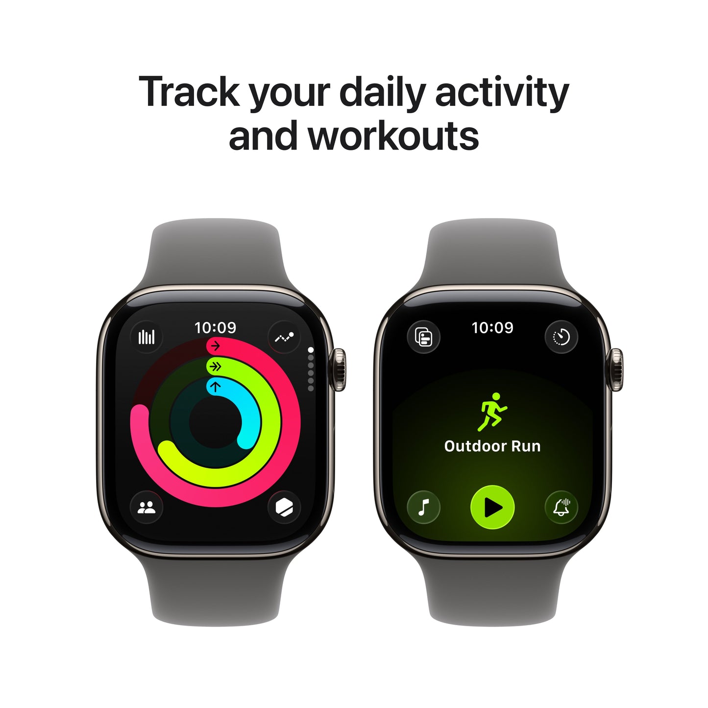 Apple Watch Series 11 GPS + Cellular 46mm Natural Titanium Case with Stone Grey Sport Band - S/M