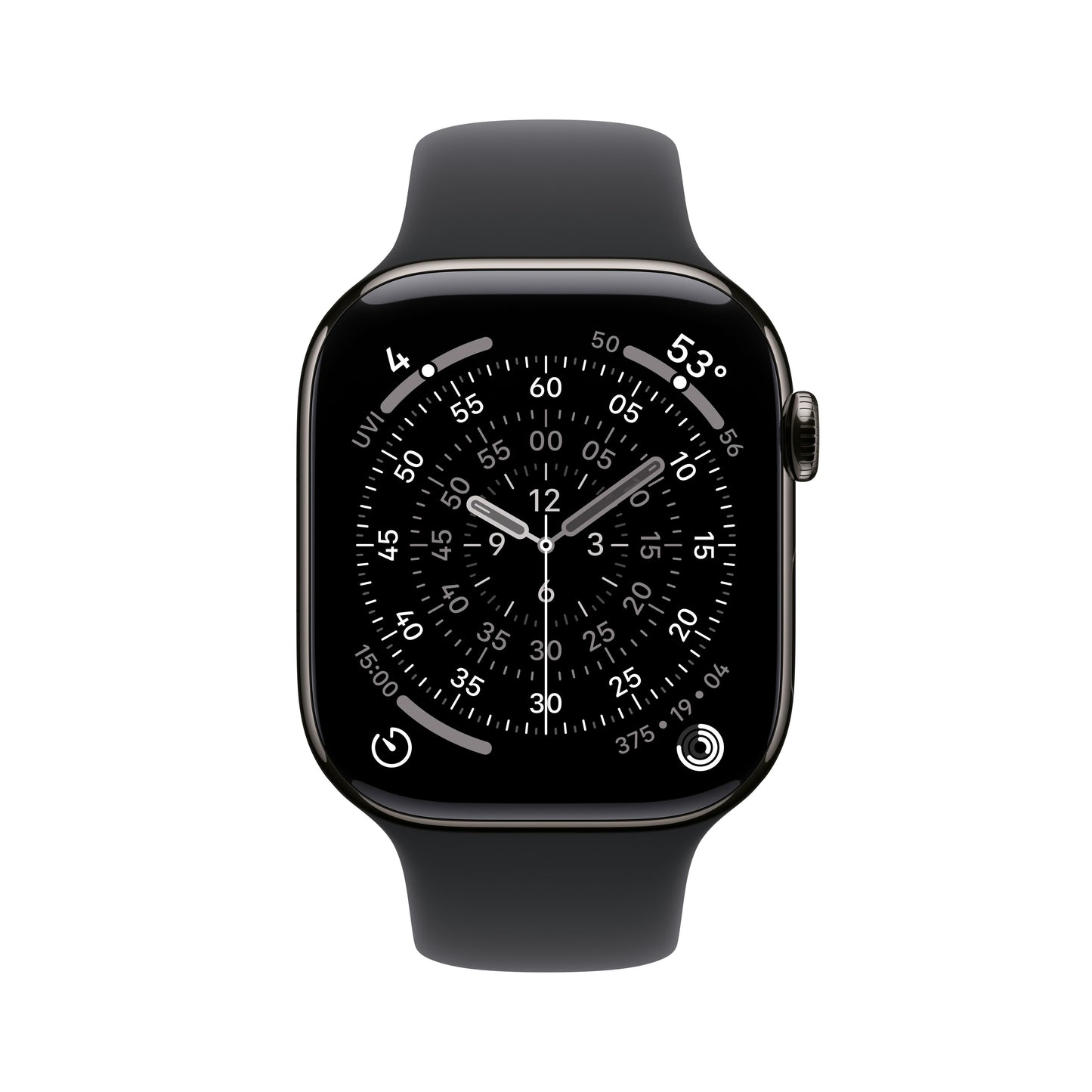 Apple Watch Series 11 GPS + Cellular 46mm Slate Titanium Case with Black Sport Band - S/M