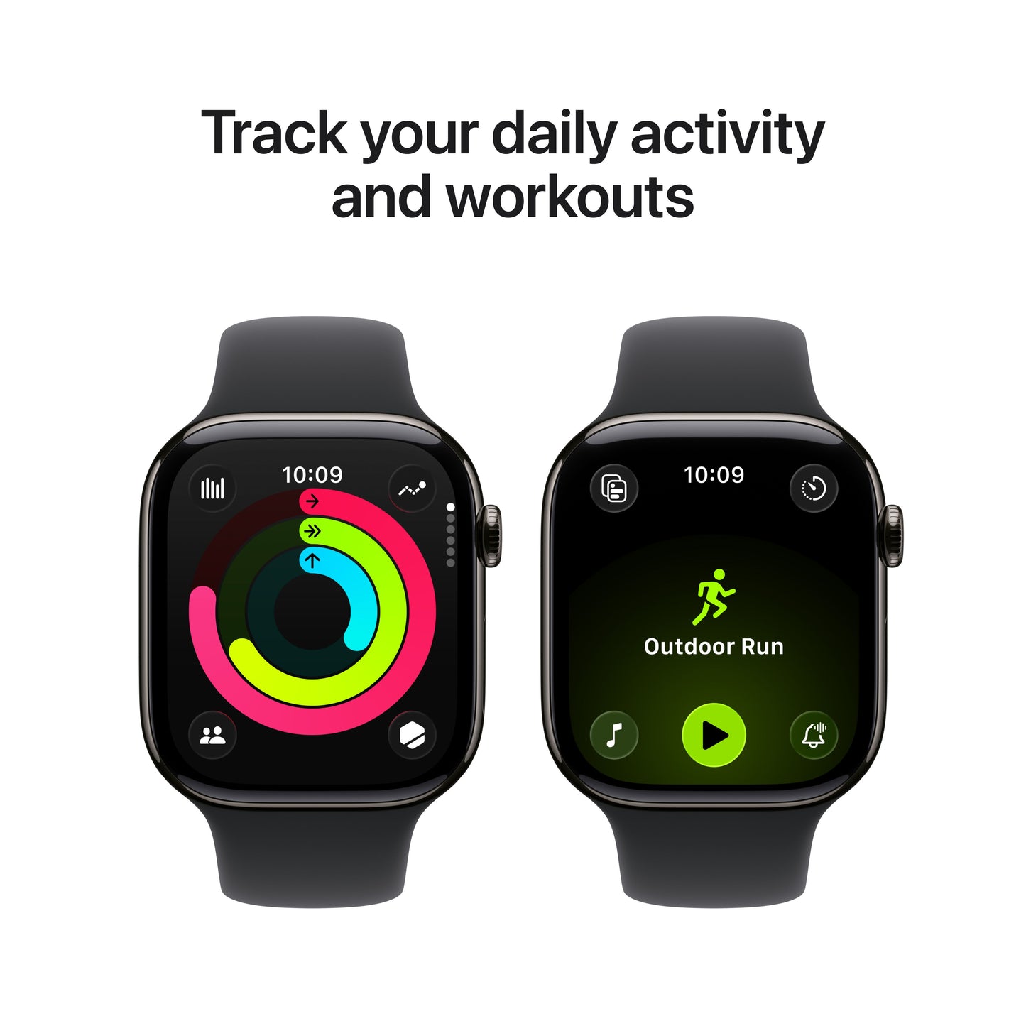 Apple Watch Series 11 GPS + Cellular 46mm Slate Titanium Case with Black Sport Band - S/M