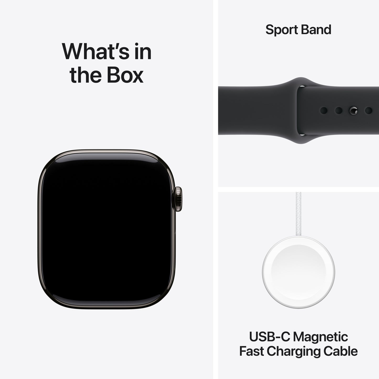 Apple Watch Series 11 GPS + Cellular 46mm Slate Titanium Case with Black Sport Band - S/M