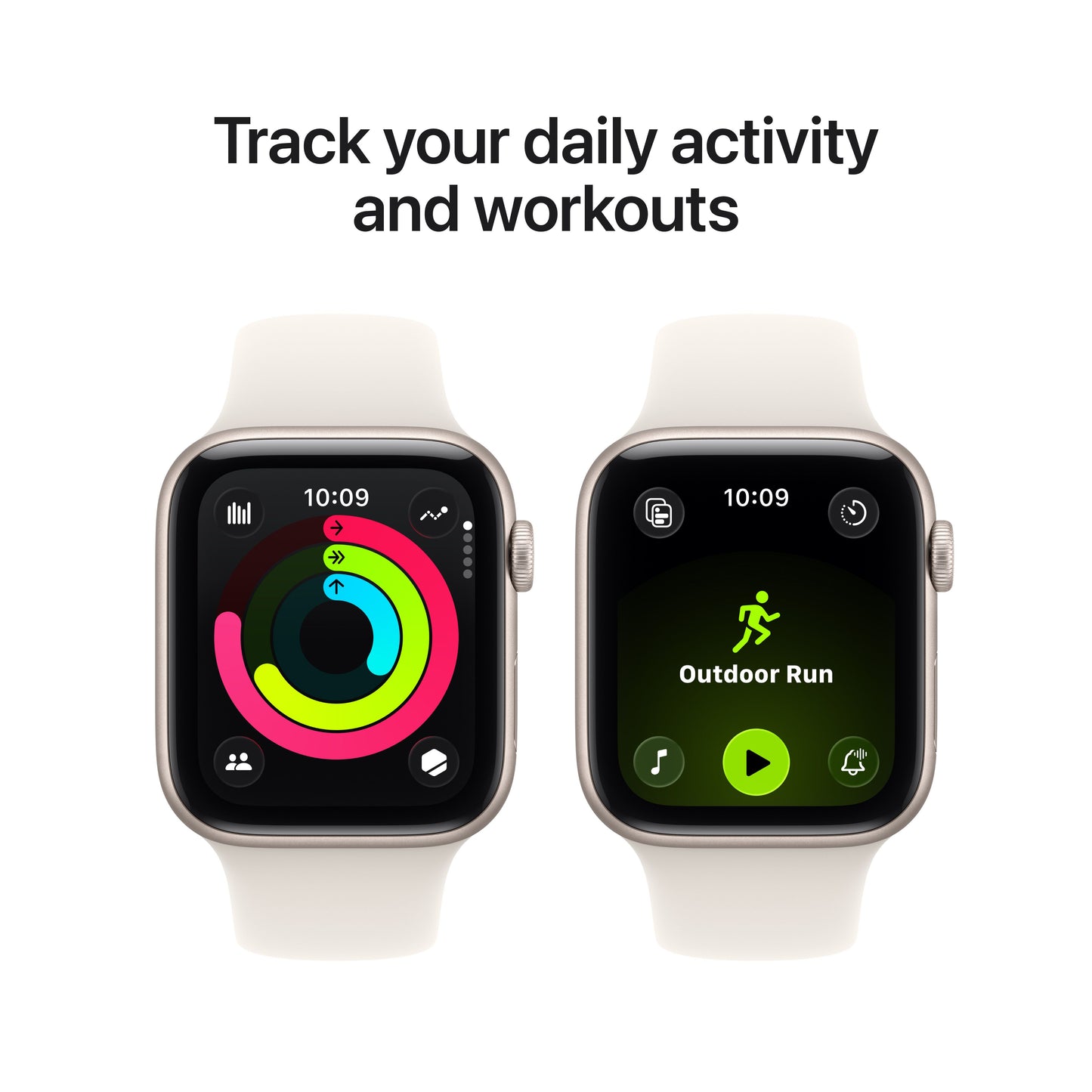 Apple Watch SE 3 GPS + Cellular 44mm Starlight Aluminium Case with Starlight Sport Band - M/L