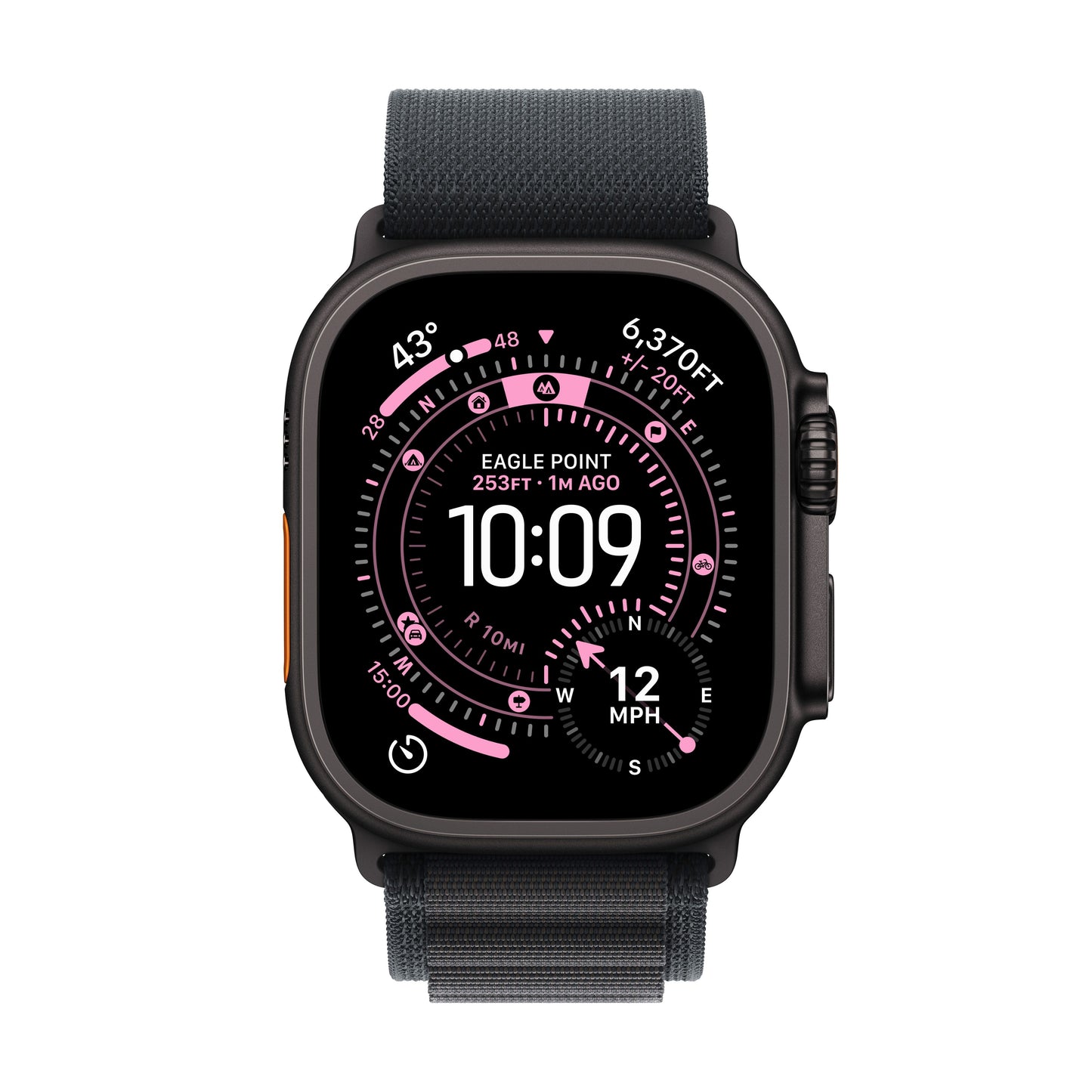 Apple Watch Ultra 3 GPS + Cellular 49mm Black Titanium Case with Black Alpine Loop - Medium