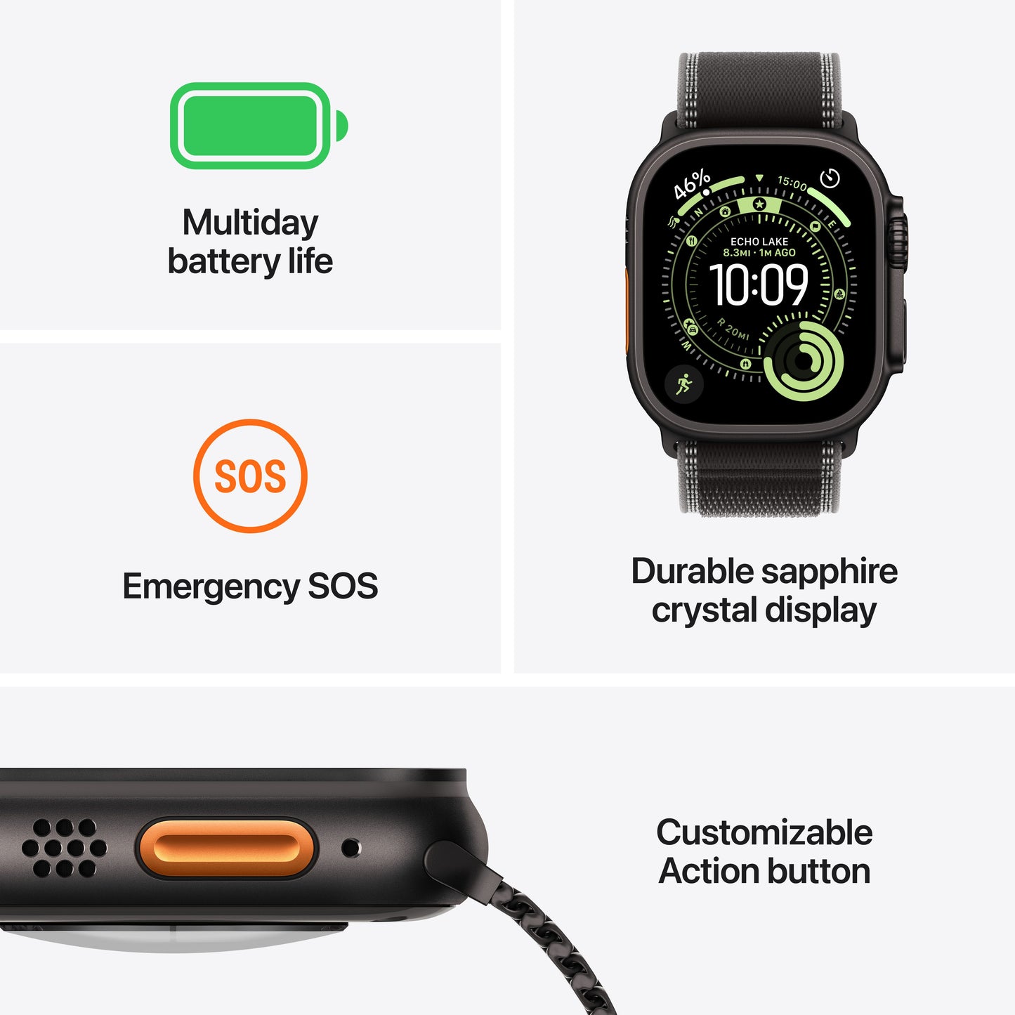 Apple Watch Ultra 3 GPS + Cellular 49mm Natural Titanium Case with Light Blue Alpine Loop - Medium