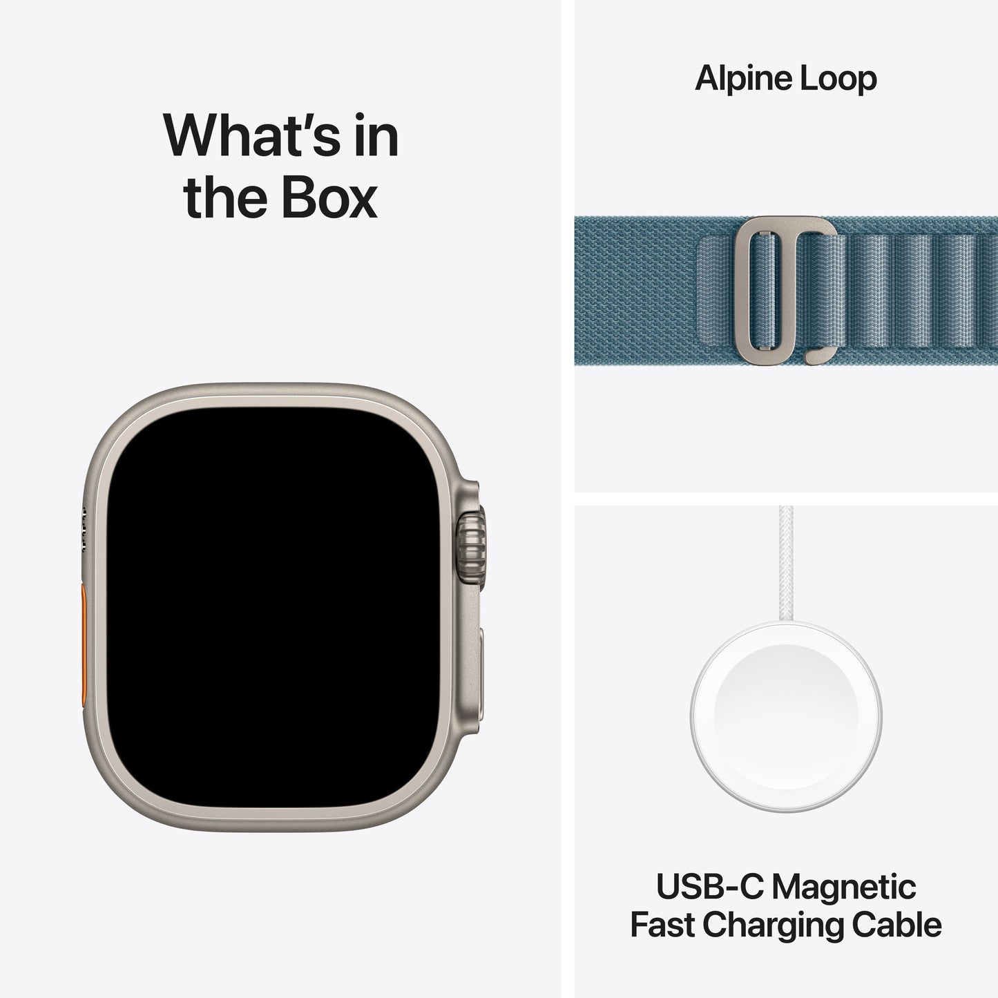 Apple Watch Ultra 3 GPS + Cellular 49mm Natural Titanium Case with Light Blue Alpine Loop - Medium