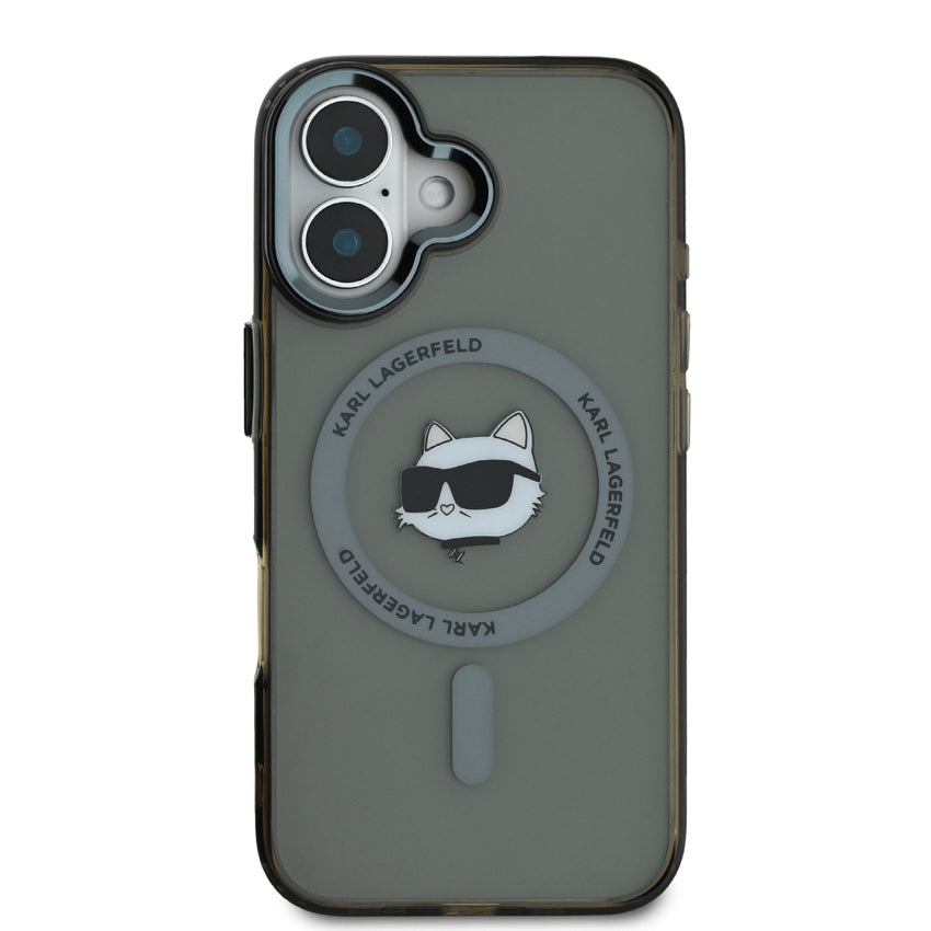 เคสไอโฟน Choupette Head รองรับ MagSafe สำหรับ iPhone 16 สี Black จากแบรนด์ KARL LAGERFELD