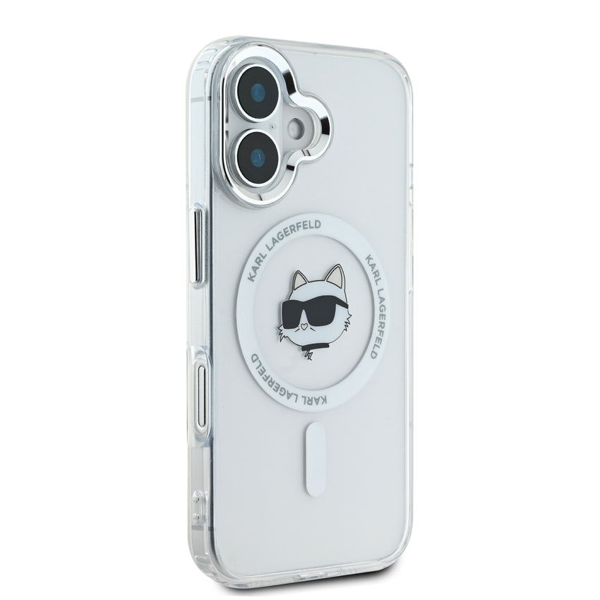 iPhone 16 Case Karl Choupette Head MagSafe - White