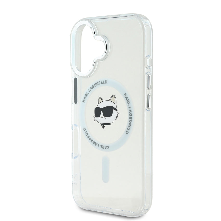 iPhone 16 Case Karl Choupette Head MagSafe - White