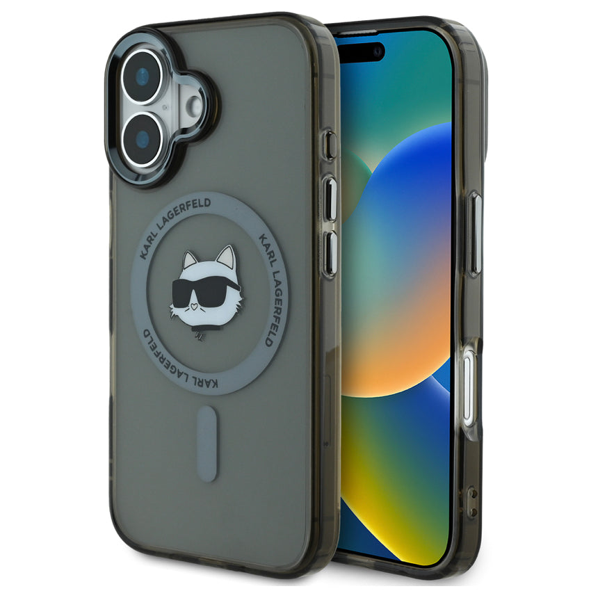 iPhone 16 Plus Case Karl Choupette Head MagSafe - Black
