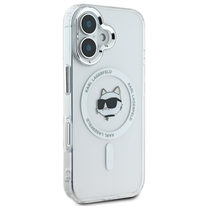 iPhone 16 Plus Case Karl Choupette Head MagSafe - White