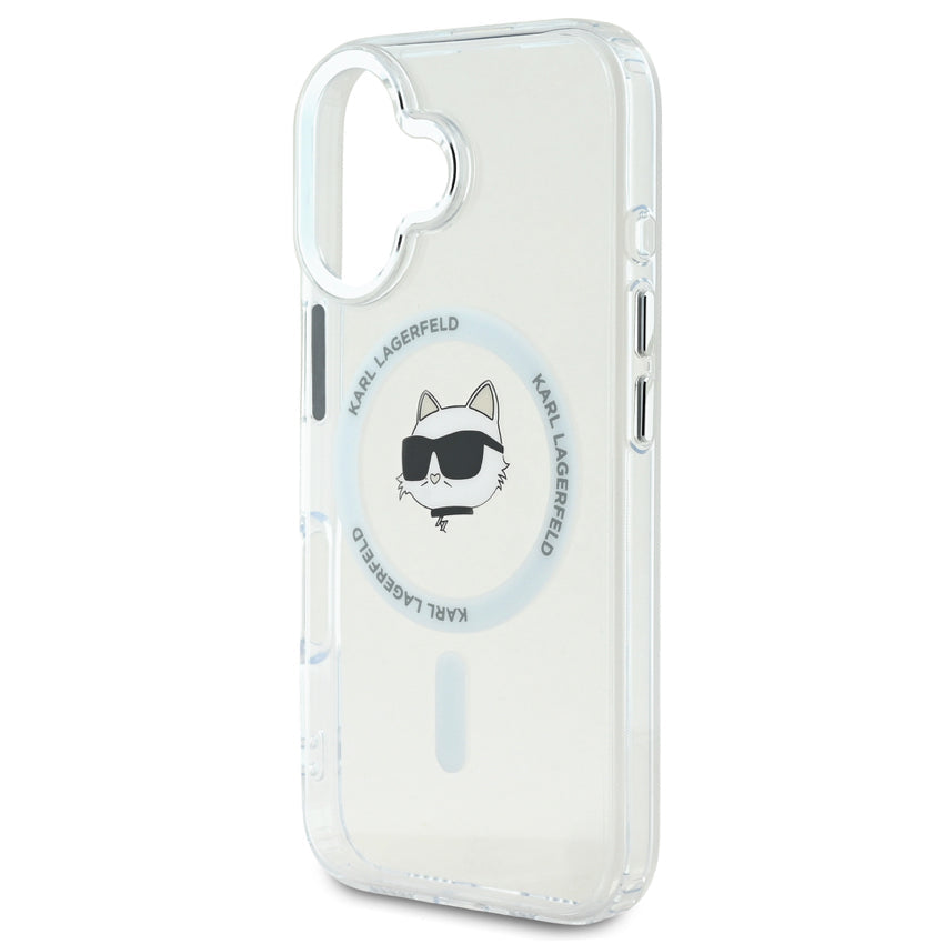 iPhone 16 Plus Case Karl Choupette Head MagSafe - White