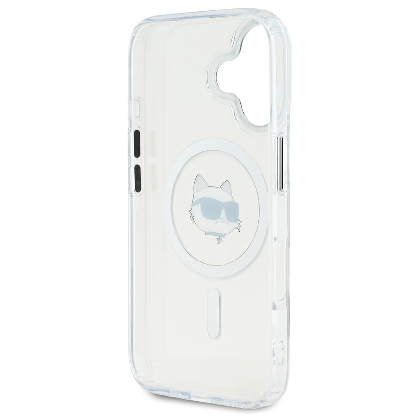 iPhone 16 Plus Case Karl Choupette Head MagSafe - White