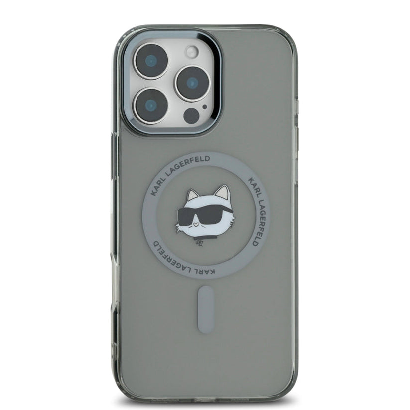 เคสไอโฟน Choupette Head รองรับ MagSafe สำหรับ iPhone 16 Pro สี Black จากแบรนด์ KARL LAGERFELD