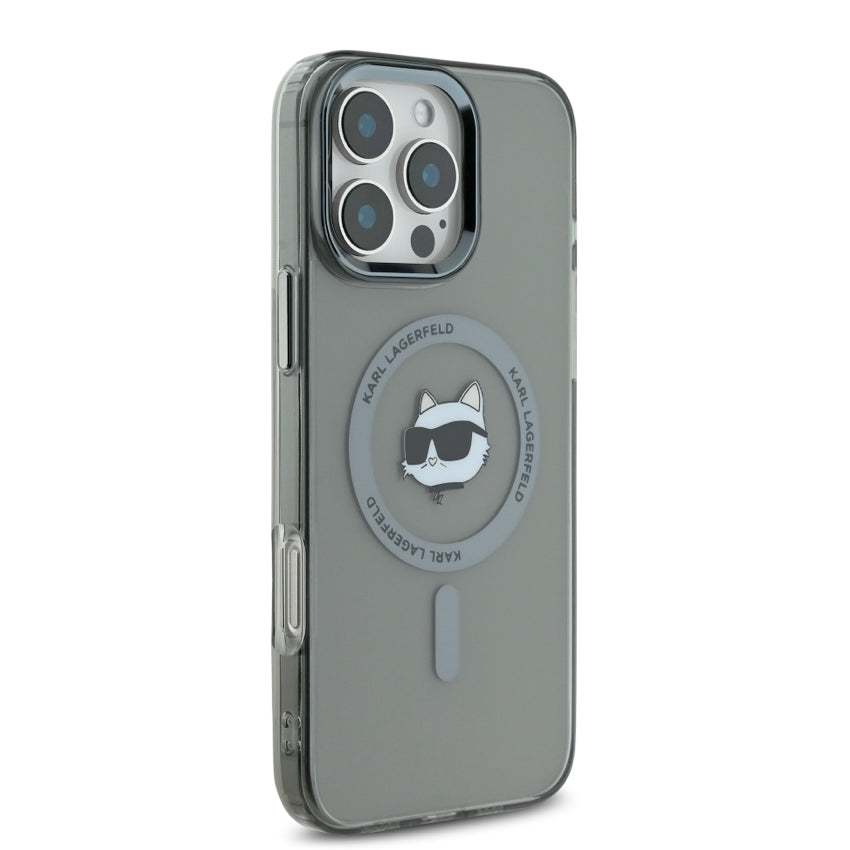 iPhone 16 Pro Case Karl Choupette Head MagSafe - Black
