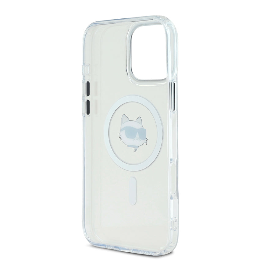 iPhone 16 Pro Case Karl Choupette Head MagSafe - White