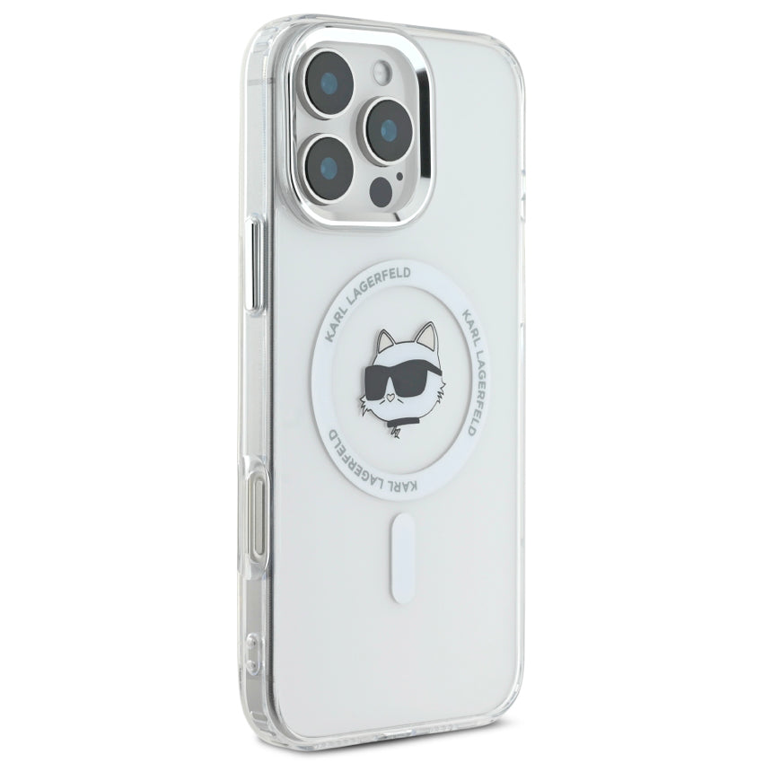 iPhone 16 Pro Max Case Karl Choupette Head MagSafe - White