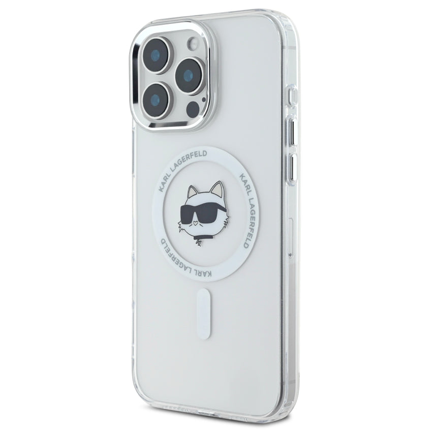 iPhone 16 Pro Max Case Karl Choupette Head MagSafe - White