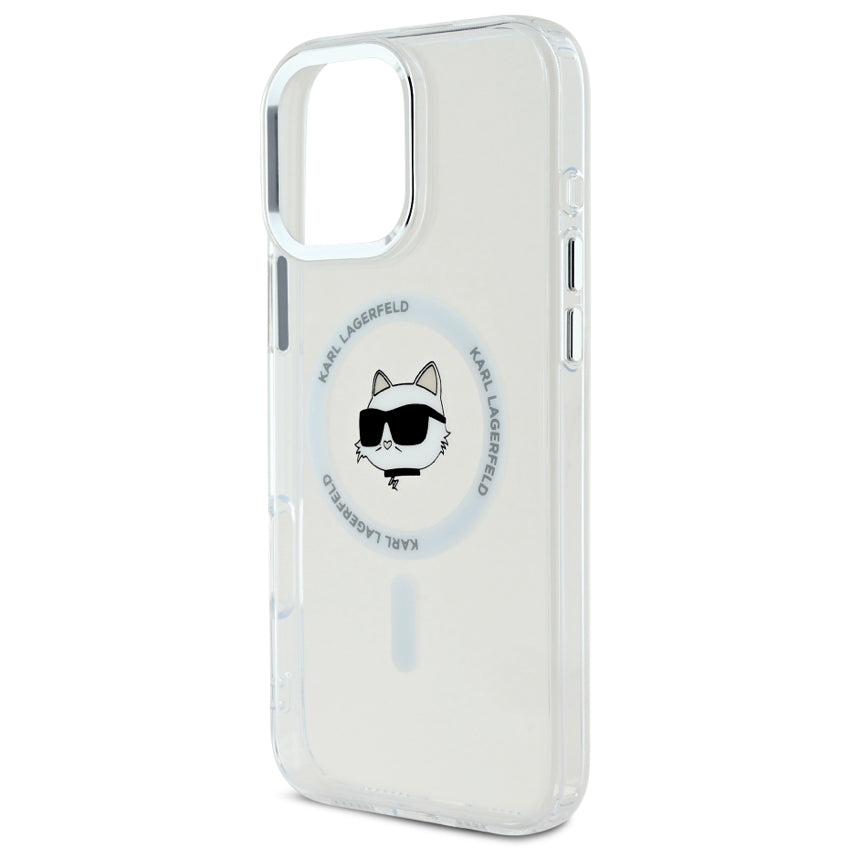 iPhone 16 Pro Max Case Karl Choupette Head MagSafe - White