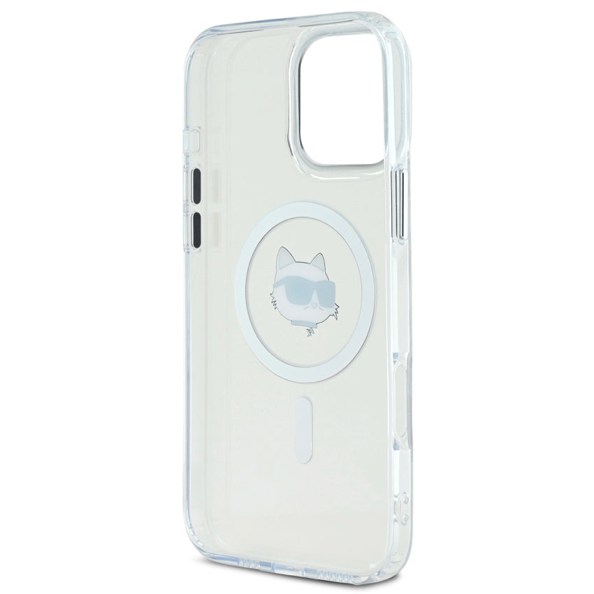 iPhone 16 Pro Max Case Karl Choupette Head MagSafe - White