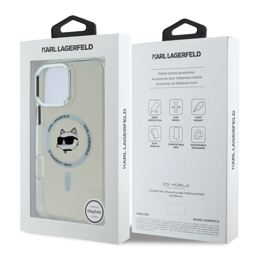 iPhone 16 Pro Max Case Karl Choupette Head MagSafe - White