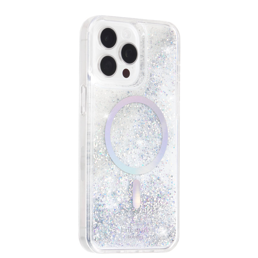 iPhone 15 Pro Kate Spade Liquid Glitter MagSafe - Opal Iridescent