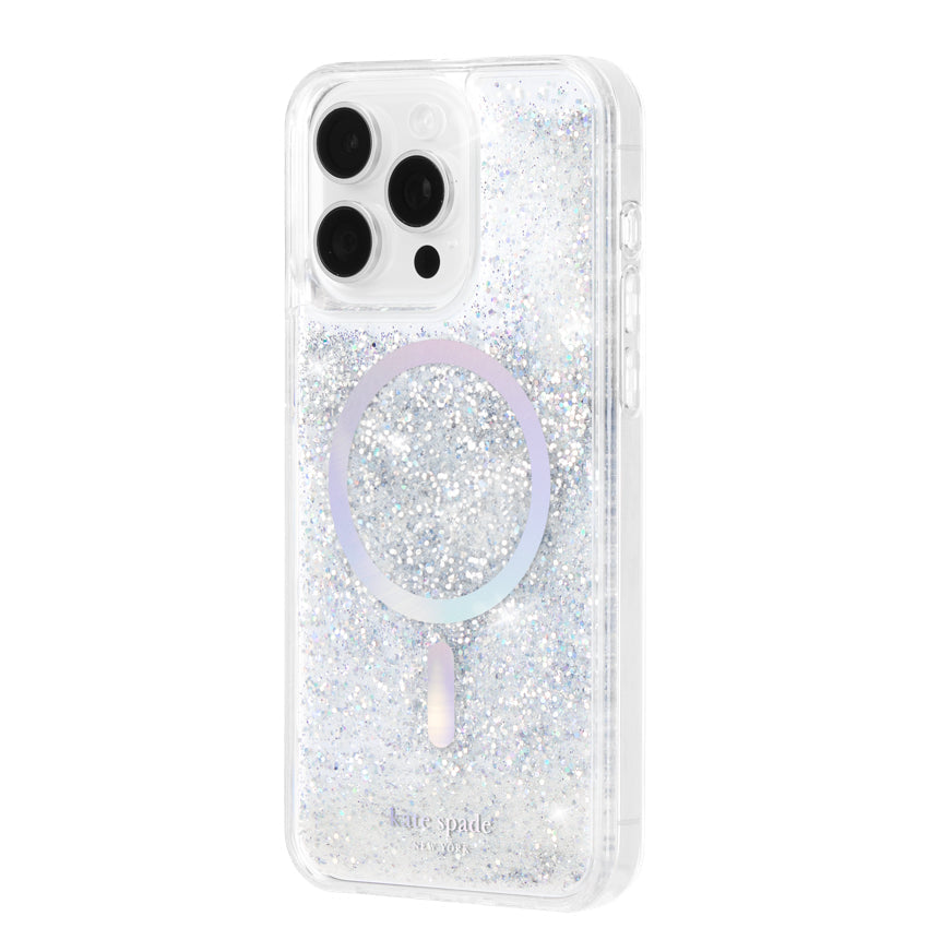 iPhone 15 Pro Kate Spade Liquid Glitter MagSafe - Opal Iridescent