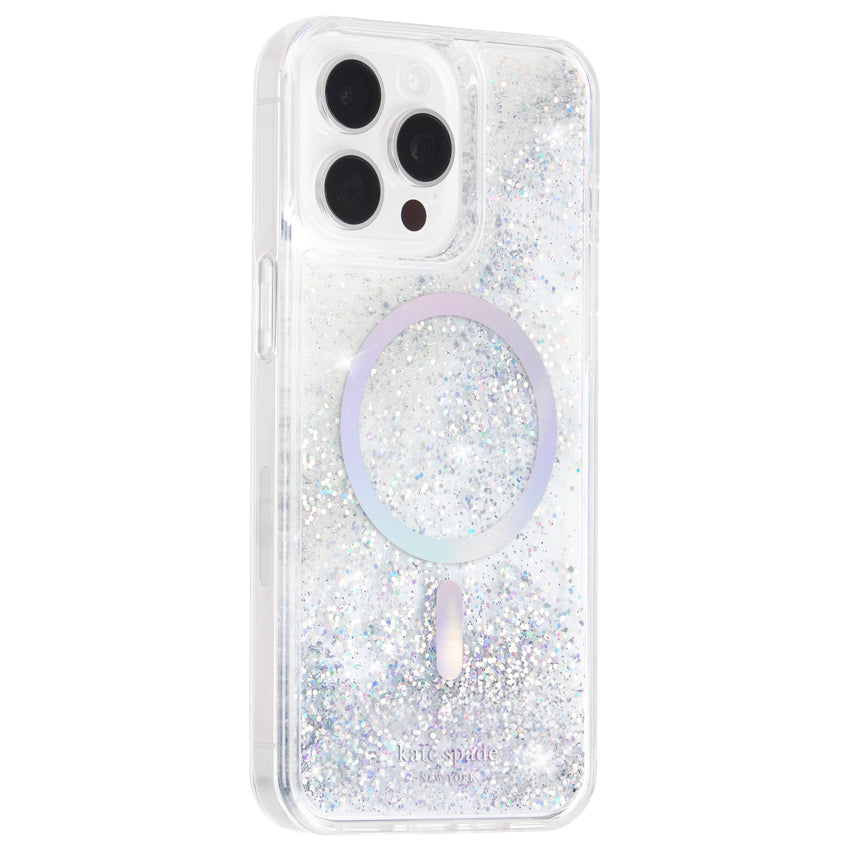 iPhone 15 Pro Max Kate Spade Liquid Glitter MagSafe - Opal Iridescent