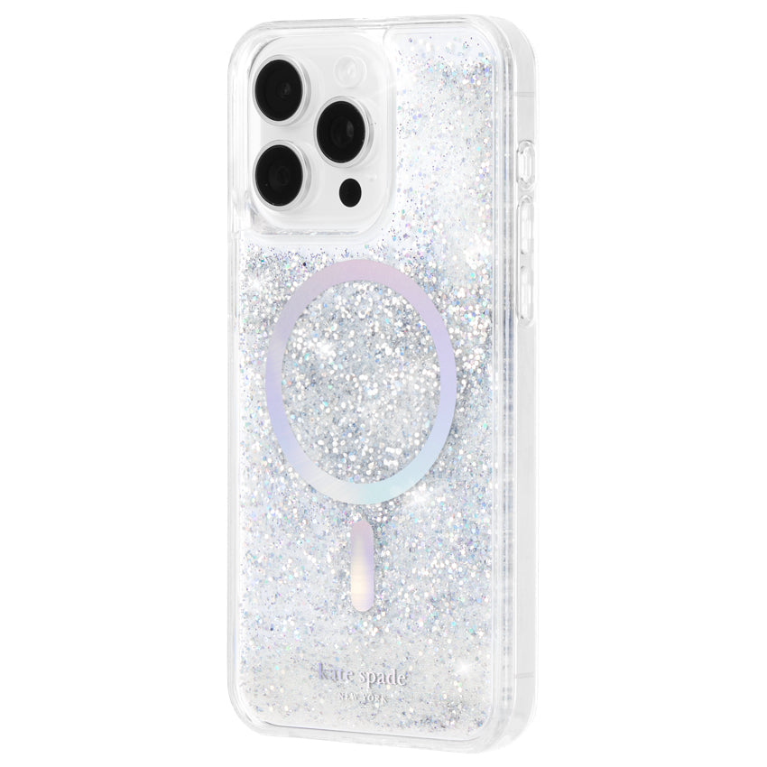 iPhone 15 Pro Max Kate Spade Liquid Glitter MagSafe - Opal Iridescent