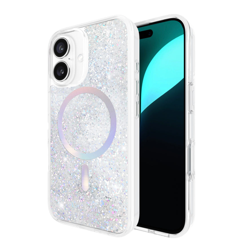 iPhone 16 Case Kate Spade Liquid Glitter MagSafe - Opal Iridescent