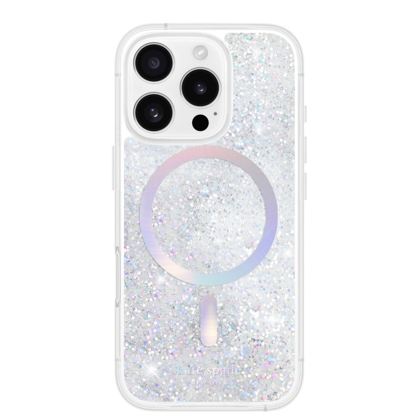 iPhone 16 Pro Case Kate Spade Liquid Glitter MagSafe - Opal Iridescent
