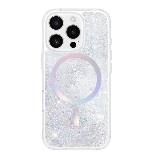 iPhone 16 Pro Case Kate Spade Liquid Glitter MagSafe - Opal Iridescent