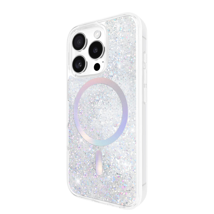 iPhone 16 Pro Case Kate Spade Liquid Glitter MagSafe - Opal Iridescent