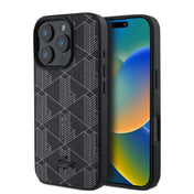 iPhone 16 Pro Case Lacoste MagSafe Hard Case PVC Monogram - Black