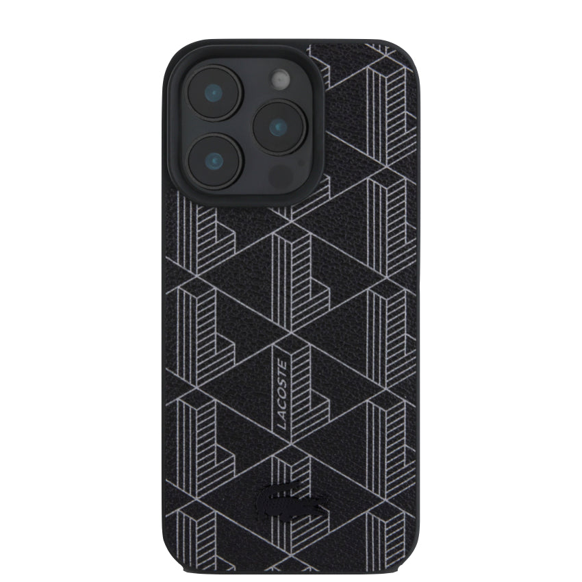 iPhone 16 Pro Case Lacoste MagSafe Hard Case PVC Monogram - Black
