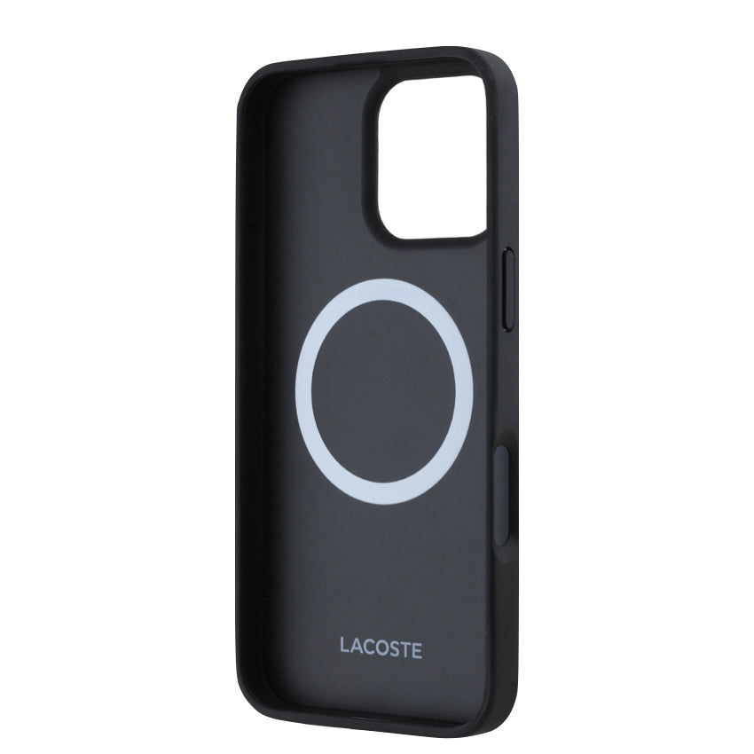 iPhone 16 Pro Case Lacoste MagSafe Hard Case PVC Monogram - Farine