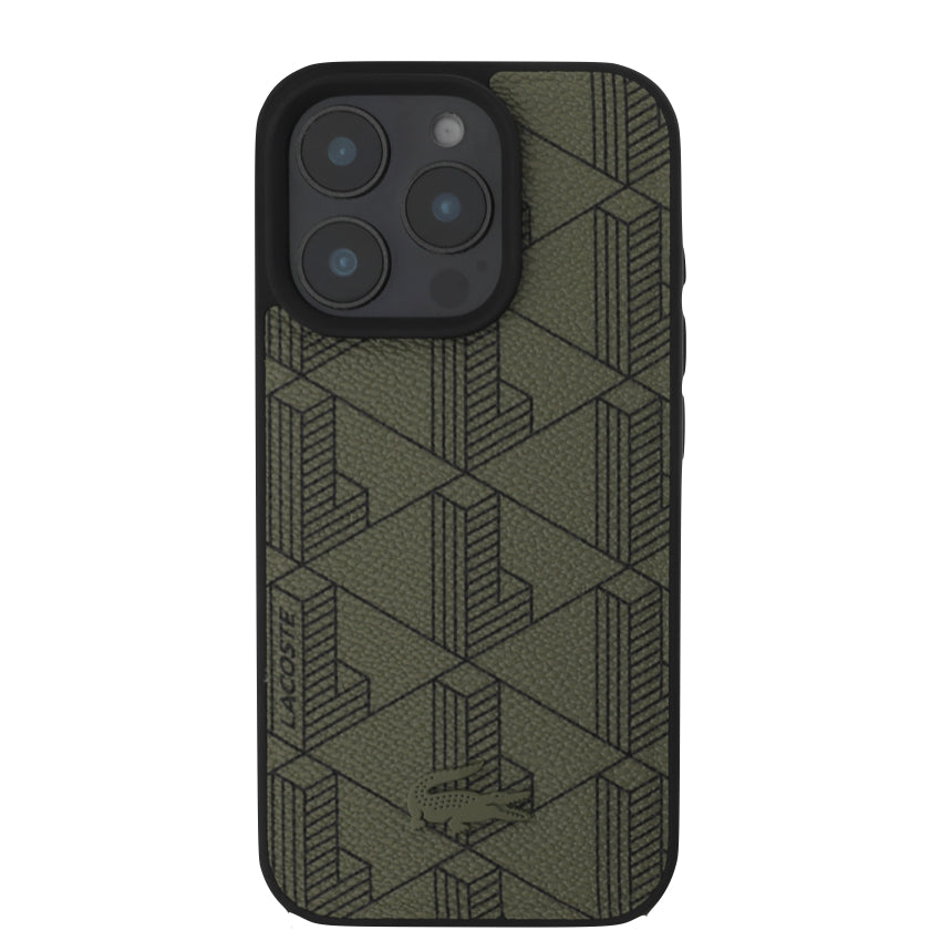 iPhone 16 Pro Case Lacoste MagSafe Hard Case PVC Monogram - Khaki