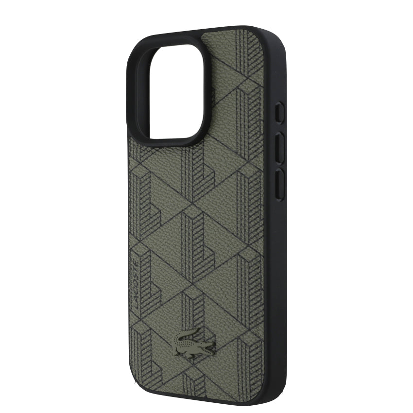 iPhone 16 Pro Case Lacoste MagSafe Hard Case PVC Monogram - Khaki