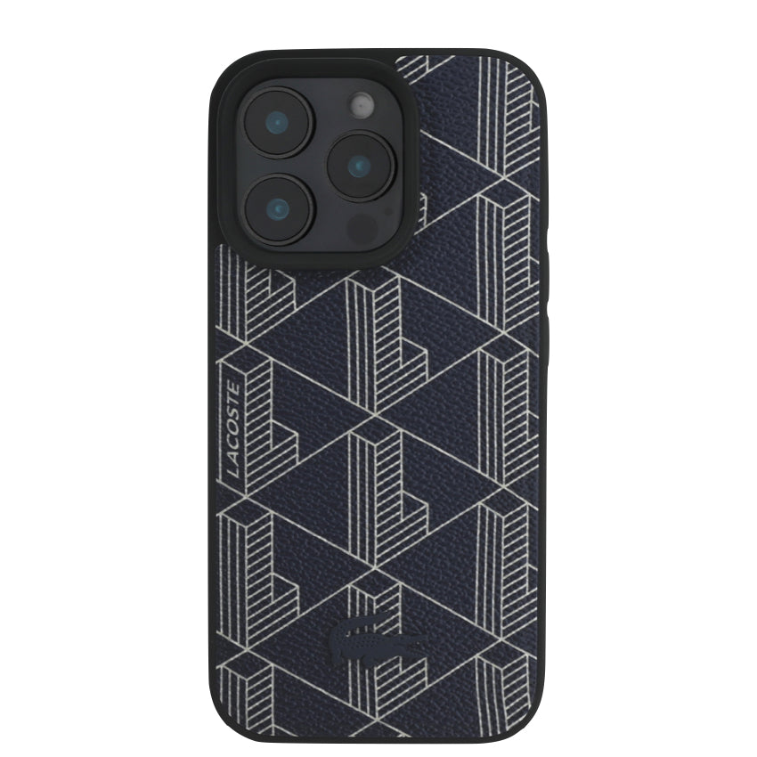 iPhone 16 Pro Case Lacoste MagSafe Hard Case PVC Monogram - Navy