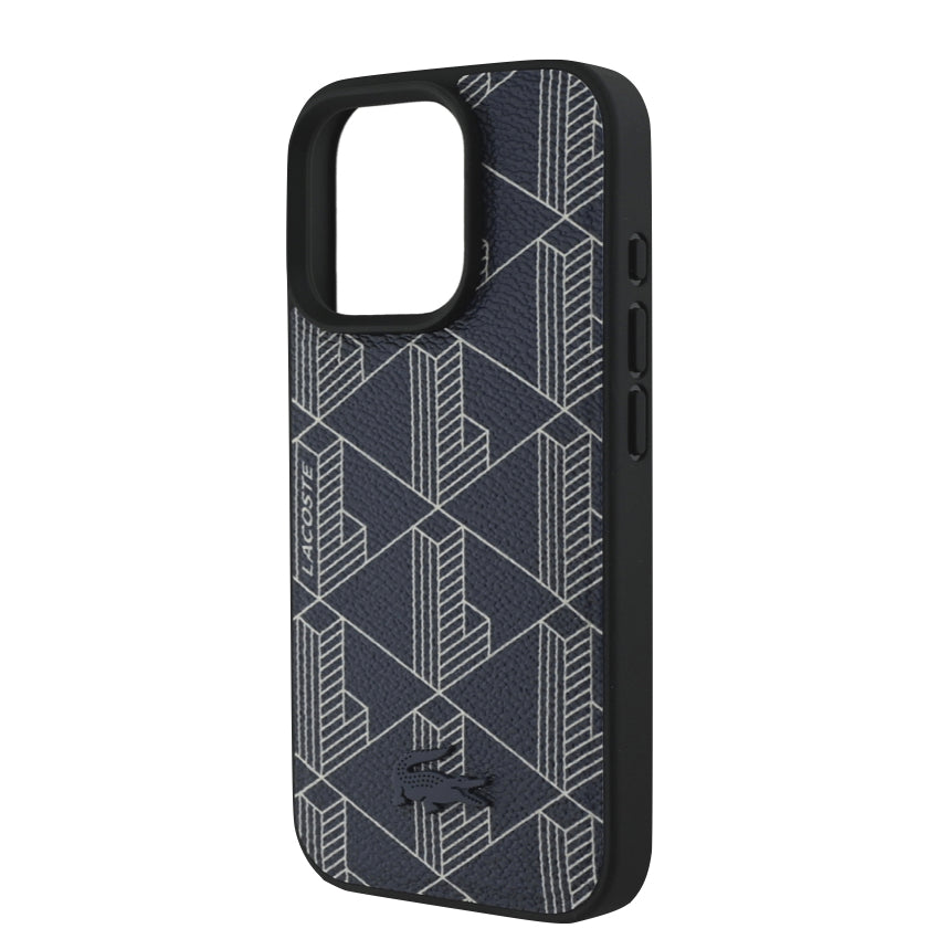 iPhone 16 Pro Case Lacoste MagSafe Hard Case PVC Monogram - Navy