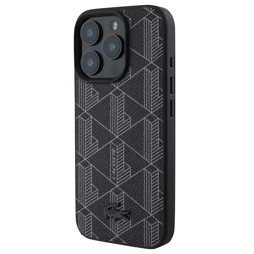 iPhone 16 Pro Max Case Lacoste MagSafe Hard Case PVC Monogram - Black