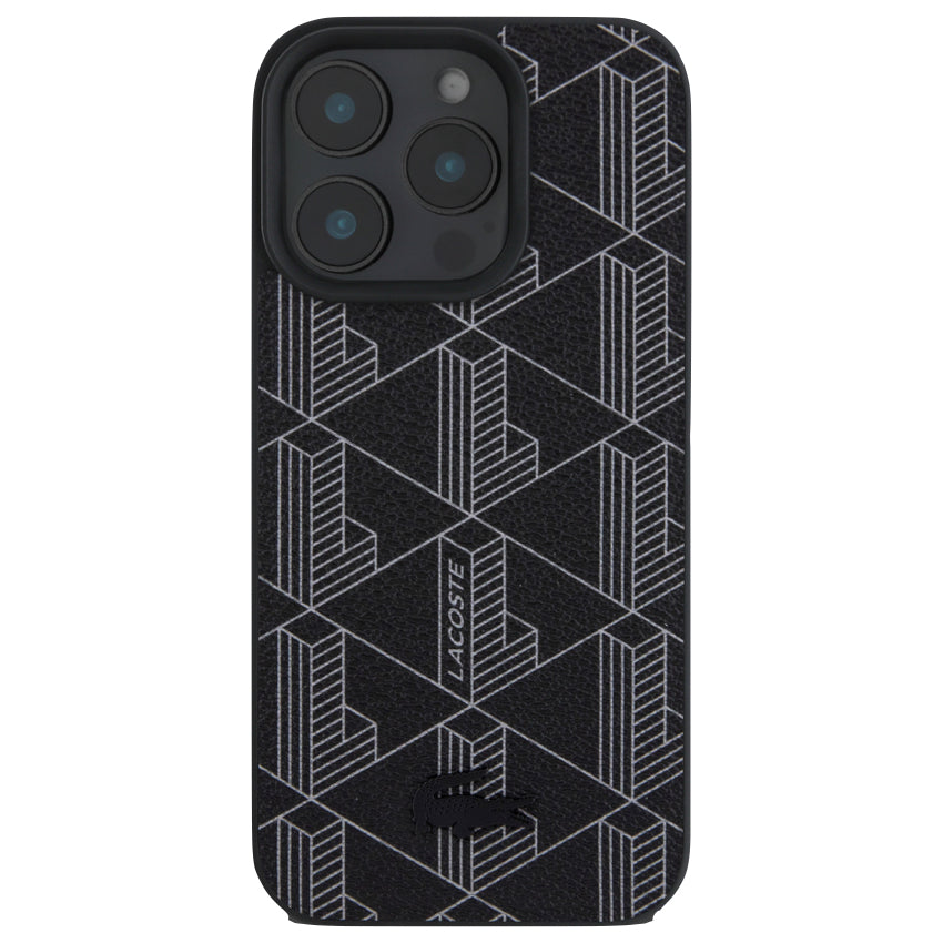 iPhone 16 Pro Max Case Lacoste MagSafe Hard Case PVC Monogram - Black
