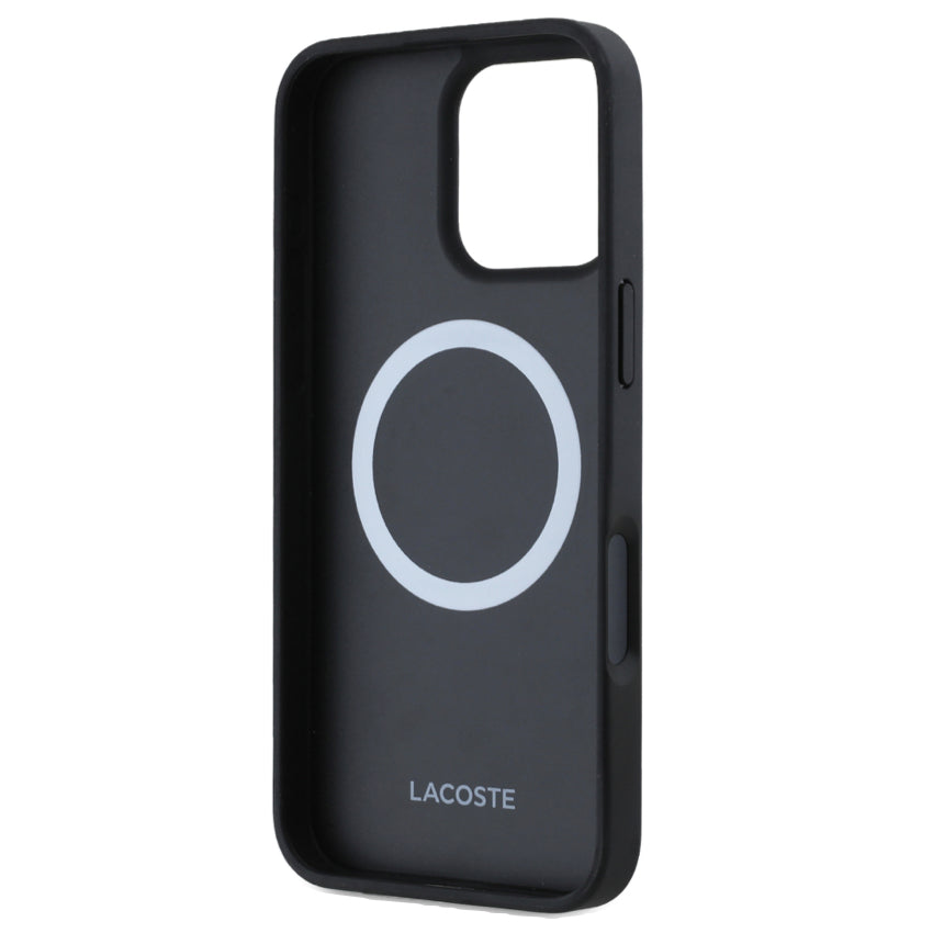 iPhone 16 Pro Max Case Lacoste MagSafe Hard Case PVC Monogram - Black