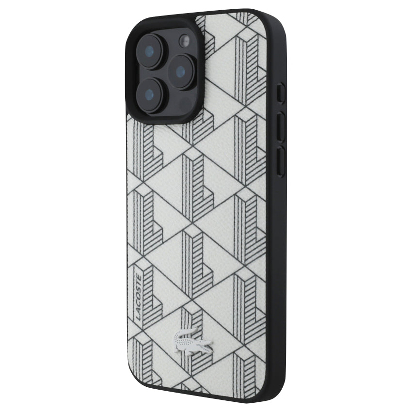 iPhone 16 Pro Max Case Lacoste MagSafe Hard Case PVC Monogram - Farine