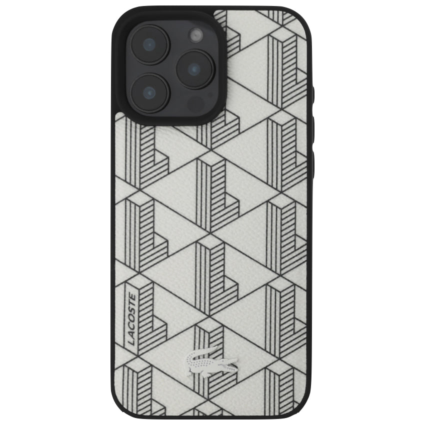 iPhone 16 Pro Max Case Lacoste MagSafe Hard Case PVC Monogram - Farine