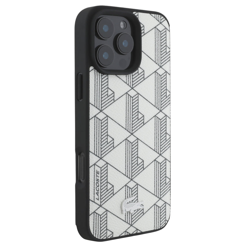iPhone 16 Pro Max Case Lacoste MagSafe Hard Case PVC Monogram - Farine