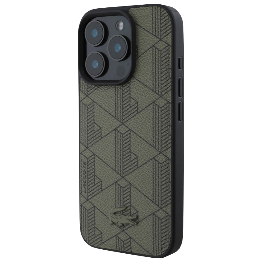 iPhone 16 Pro Max Case Lacoste MagSafe Hard Case PVC Monogram - Khaki