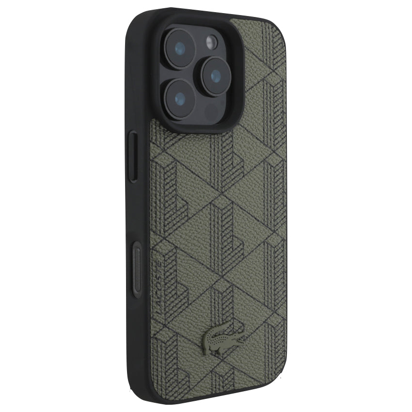 iPhone 16 Pro Max Case Lacoste MagSafe Hard Case PVC Monogram - Khaki