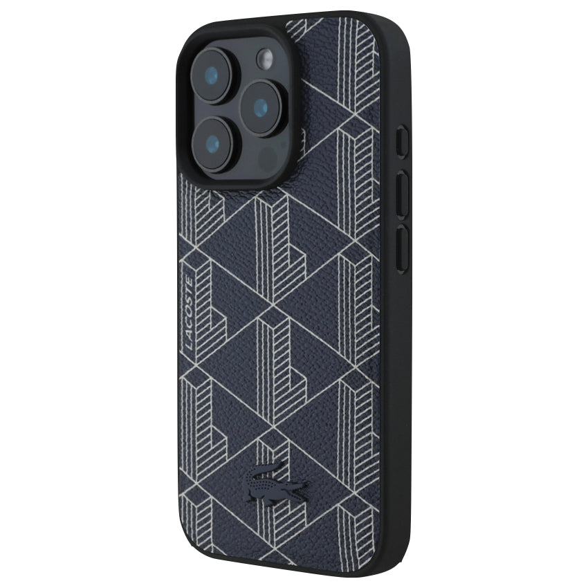 iPhone 16 Pro Max Case Lacoste MagSafe Hard Case PVC Monogram - Navy