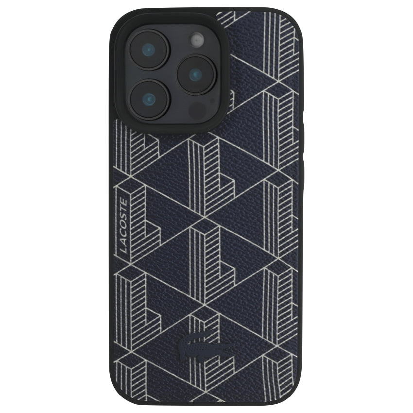 iPhone 16 Pro Max Case Lacoste MagSafe Hard Case PVC Monogram - Navy