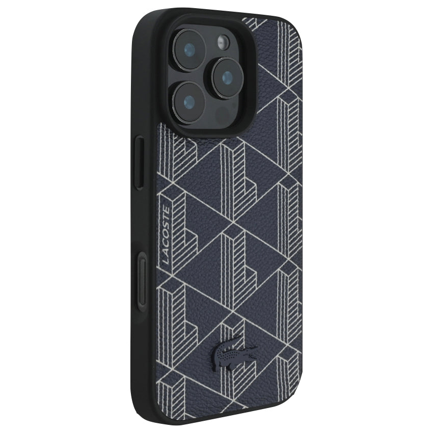 iPhone 16 Pro Max Case Lacoste MagSafe Hard Case PVC Monogram - Navy